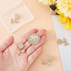 5個真鍮マイクロパヴェクリアキュービックジルコニアペンダント  ニッケルフリー  花  16KGP本金メッキ  28x18x8mm  穴：2x4mm&nbsp;KK-BBC0002-95