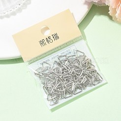 シェグレース真鍮製アジャスタートライアングルバックル  トップドリルビーズに適合  ウェビング  ストラップバッグ  カドミウムフリー＆ニッケルフリー＆鉛フリー  プラチナメッキ  8x8x1mm  穴：5.5x5.5mm&nbsp;XGR0143P-140P