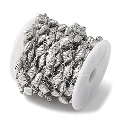304ステンレススチール製コンクリンクチェーン  ハンダ付け  スプールで  ステンレス鋼色  18x10x5.5mm  約5 M /ロール。&nbsp;CHS-Z004-02P