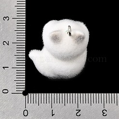 不透明樹脂のペンダント  プラチナトーンの鉄ループ付き  ホワイト  犬チャーム  25x22x18mm  穴：2mm&nbsp;RESI-G128-01O