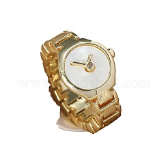 合金製腕時計指輪  女性用シェル付き  ゴールドカラー  内径：19mm&nbsp;WG9269C-01