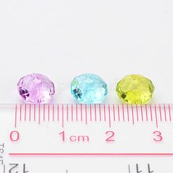透明アクリルカットロンデルビーズ  ミックスカラー  直径約8mm  厚さ5mm  穴：1.5mm&nbsp;X-PL408Y