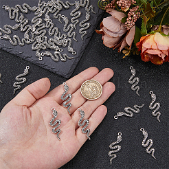 チベット風アロイペンダント30個  ヘビ  アンティークシルバー  41x14x4.5mm  穴：2mm&nbsp;FIND-DC0007-29