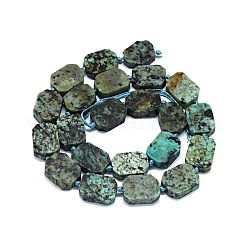 天然アフリカンターコイズ（ジャスパー）ビーズ連売り  艶消し  長方形  14~17x11~13x5~6mm  穴：1mm  約21~23個/連  15.75~16.14インチ（40~41cm）&nbsp;G-F725-01