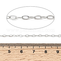 304ステンレススチールアズキチェーン  ハンダ付け  スプールで  ステンレス鋼色  リンク：3.5x2x0.4mm  約65.62フィート（20m）/ロール&nbsp;CHS-L033-05P