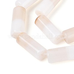 天然ホワイトアゲート瑪瑙ビーズ連売り  チューブ  19~20x8mm  穴：1~1.2mm  約20個/連  15.75~15.94''（40~40.5センチメートル）&nbsp;G-T144-31