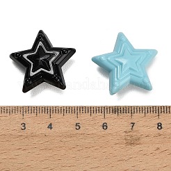 不透明なアクリルビーズ  スター  ミックスカラー  22.5x24.5x11.5mm  穴：2mm&nbsp;X-AC-CBA6BCC-03