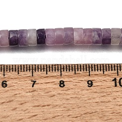 天然レピドライト/パープルマイカビーズ連売り  ヒシビーズ  フラットラウンド/ディスク  6x3~3.5mm  穴：0.8mm  約54~55個/連  7.38''~7.54''（18.75~19.15センチメートル）&nbsp;GG-CBA8682-B08