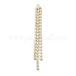3列真鍮クリスタルラインストーンカップチェーンビッグペンダント  タッセルペンダント  ライトゴールド  66.5x6x2mm  穴：2mm&nbsp;KK-A167-04KCG