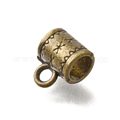 チベットスタイルの合金チューブベイル  カドミウムフリー＆鉛フリー  アンティークブロンズ  10x8x6.5mm  穴：2mm  内径：4.5mm  約1215個/1000g&nbsp;TIBE-L008-13AB