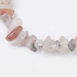 ナチュラルルチルクォーツのストレッチブレスレット  ナゲット  2-1/8インチ（5.5cm）&nbsp;X-BJEW-JB03681-05