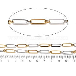 304ステンレススチール楕円リンクチェーン  溶接されていない  スプールで  イオンプレーティング（ip）  ゴールデン·ステンレス鋼色  15x4.5x1mm  約32.81フィート（10m）/ロール&nbsp;CHS-R020-01GP-02
