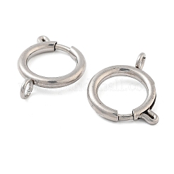 変色しない304ステンレススチールスプリングリング留め具  ステンレス鋼色  20x16x2.5mm  穴：3mm&nbsp;X-STAS-E104-09D-P