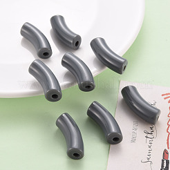 不透明なアクリルビーズ  カーブチューブ  グレー  36x13.5x11.5mm  穴：4mm  約133個/500g&nbsp;MACR-S372-001B-S037