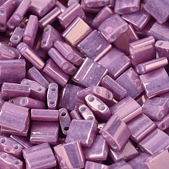 MIYUKIティラビーズ  日本製シードビーズ  2穴  （TL1867)不透明な暗い蘭の光沢  5x5x1.9mm  穴：0.8mm  約1180個/100g&nbsp;SEED-J020-TL1867
