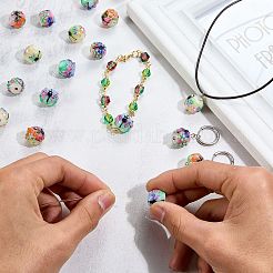 5個の手作りランプワークビーズ  トンボと花の丸  ライトスカイブルー  15~15.5x13.5~14mm  穴：2.8mm&nbsp;LAMP-SZ0001-50D