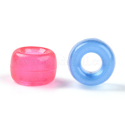 透明蓄光アクリルビーズ  カラスビーズ  ポニービーズ  暗闇で光る  ロンデル  ミックスカラー  9x6mm  穴：3.8mm&nbsp;X-OACR-N137-33