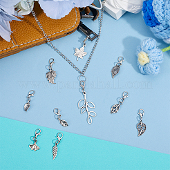 40 個 10 スタイル合金ペンダント装飾  合金製カニカン付き  アンティークシルバー＆プラチナ  27~52mm  4個/スタイル&nbsp;HJEW-GO00261