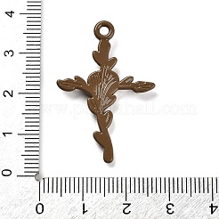 合金ペンダント  ココナッツブラウン  クロス  34.5x23.5x3mm  穴：2mm&nbsp;PALLOY-Q008-07C