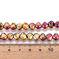 電気メッキガラスビーズセット  ナゲット  ピンクメッキ  6.5x8x5mm  穴：0.9~1mm  約99~101個/連  24.61~25.39インチ（62.5~64.5cm）&nbsp;EGLA-N017-05A-B03