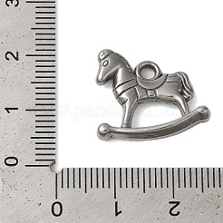 変色しない304ステンレススチールペンダント  木馬チャーム  ステンレス鋼色  17x20x3mm  穴：2mm&nbsp;STAS-N103-15P