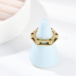 イオンプレーティング（IP）304ステンレススチール製女性用指輪  六角  ゴールドカラー  usサイズ7（17.3mm）&nbsp;RJEW-A052-03A-G02