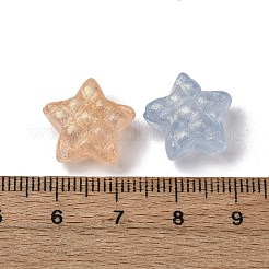 明るい透明なアクリルビーズ  スター  グリッターパウダー付き  暗闇で光る  ミックスカラー  15x16x8mm  穴：2mm  598個/ 500g&nbsp;LACR-S001-07