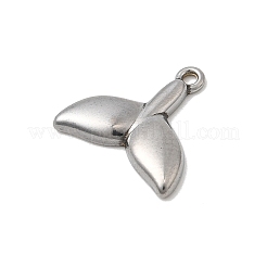 海洋生物をテーマにした304ステンレススチールチャーム  ステンレス鋼色  魚尾  11x11.5x1.5mm  穴：1mm&nbsp;STAS-Z179-40P-03A
