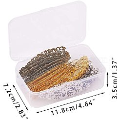 アイアン製コネクター  エッチングされた金属装飾  花  ミックスカラー  35x81x1mm  60個/箱&nbsp;IFIN-PH0024-01