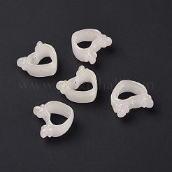 エポキシ樹脂ビーズ  イミテーション翡翠  ハート  透明  16x17.5x8mm  穴：1.5mm&nbsp;RESI-I046-06C