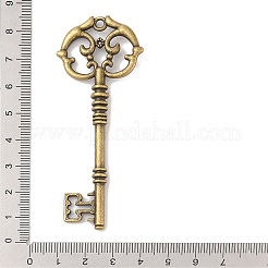 スケルトンキーチベットスタイルの合金の大きなペンダント  カドミウムフリー＆鉛フリー  アンティークブロンズ  82x31x6mm  穴：2mm&nbsp;X-TIBEP-S293-033AB-LF