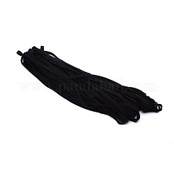 コットンコード  フラット  服飾材料  ブラック  11x1.2mm&nbsp;OCOR-WH0068-46D