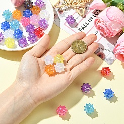30個のabメッキ不透明アクリルビーズ  うに  ミックスカラー  14.5x17.5~18.5x17.5~18.5mm  穴：2.5mm&nbsp;JACR-YW0001-04
