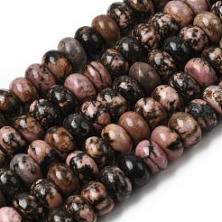 天然石ロードナイトビーズ連売り  ロンデル  10.5x6.5mm  穴：0.8mm  約59個/連  14.69''（37.3センチメートル）&nbsp;G-A280-A21-03