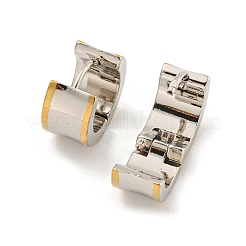 202ステンレススチールワイドバンドフープピアス  女性用304ステンレスピン付き  ゴールデン·ステンレス鋼色  12.5x7mm&nbsp;EJEW-H003-05GP-02