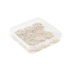 24個 12スタイル 亜鉛合金 クリスタル ラインストーン ペンダント  フラットラウンド  星座  ライトゴールド  星座  21x18mm  2個/スタイル&nbsp;FIND-FS0004-40