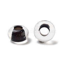 クリアアクリルヨーロピアンビーズ  大穴ビーズ  ロンデル  ブラック  14x8.5mm  穴：5.5mm  約537個/500g&nbsp;TACR-P009-C01-05