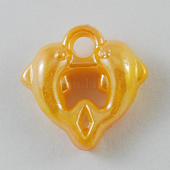オペークアクリルパーツ  ABカラー  ミックスカラー  イルカ  ミックスカラー  16x16x4mm  穴：3mm  約950個/500g&nbsp;SACR-R697-M13