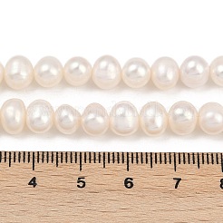 天然養殖淡水パールビーズ連売り  グレード4a+  ポテト  貝殻色  6~7mm  穴：0.6mm  約54~59個/連  13.46~14.49インチ（34.2~36.8cm）&nbsp;PEAR-I007-07Y-03A