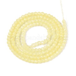 ジェイド風ガラスビーズ連売り  ラウンド  多面カット  シャンパンイエロー  2x2mm  穴：0.6~0.8mm  約173~182個/連  13.58~14.37''（34.5~36.5センチメートル）&nbsp;GLAA-T028-2mm-11H
