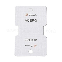 紙のジュエリーディスプレイカードを折ります  ネックレスとブレスレットのディスプレイカード  単語「acero」が付いた四角形  ホワイト  完成品：37.5x50x5.5mm  8x5x0.05cm  穴：6mm&nbsp;CDIS-M005-25