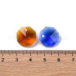 100個10色ガラスペンダント  プラスチック製の箱付き  八角形  14x14x7mm  穴：1.4mm  10個/カラー&nbsp;AJEW-H154-08D