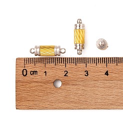 ループ付き真鍮製マグネットクラスプ  コラム  プラチナ  18x5mm  穴：1.8mm&nbsp;X-MC040-1