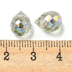 電気メッキガラスビーズ  多面カット  ティアドロップチャーム  トップ掘削  ゲインボロ  11x8mm  穴：1.2mm&nbsp;EGLA-K062-01A-FR04