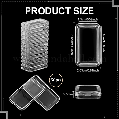 長方形のアクリルボックス  透明  3.6x2.05x0.55cm&nbsp;CON-WH0112-047A