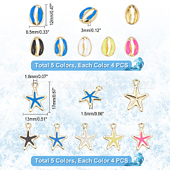 40スタイルラックメッキ合金チャーム10個  エナメル  カドミウムフリー＆鉛フリー  ライトゴールド  ミックスカラー  8.5x12x3mm  4個/スタイル&nbsp;FIND-PH0004-09