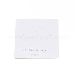 長方形の厚紙ジュエリーディスプレイカード  ピアス用  ジュエリーハングタグ  ホワイト  6x6x0.05cm&nbsp;CDIS-N002-006