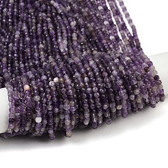天然石アメジストビーズ連売り  多面カット  キューブ  5x5x5mm  穴：0.7mm  約76個/連  14.96インチ（38cm）&nbsp;G-L628-D09-5x5mm