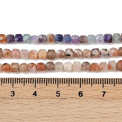 天然石ミックスストーンビーズ連売り  多面カット  キューブ  4x4x4mm  穴：0.5mm  約95個/連  14.96''（38センチメートル）&nbsp;G-RM250101-L4
