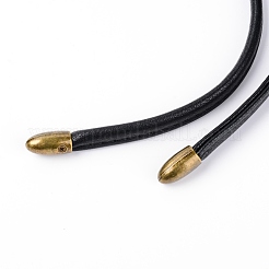 Puレザーバッグ収縮バンド  合金ビーズアジャスター付き  バッグ交換用アクセサリー  ブラック  100x0.8x0.4cm&nbsp;FIND-WH0067-74
